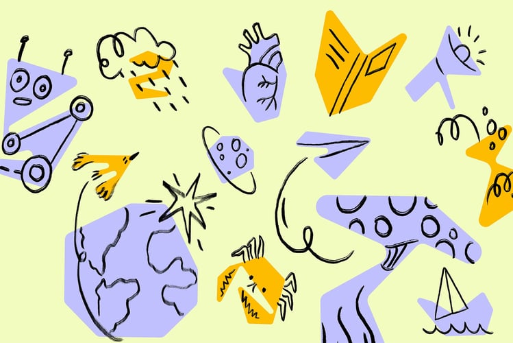 Grafisk bilde som illustrerer Nysgjerrigper og aktivitetene i Nysgjerrigper