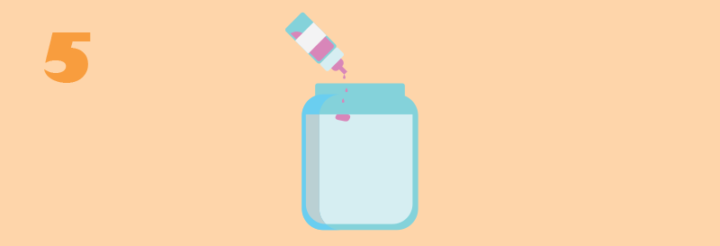 Illustrasjon av å helle farge i et vannglass