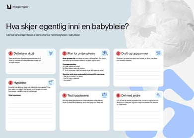 illustrasjon av et støtteark til å gjøre et nysgjerrigperprosjekt om ha som egentlig skjer i en babybleie