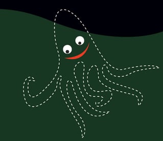 Enkel tegning av blekksprut