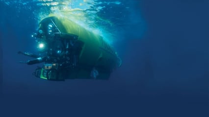 Liten ubåt i havdypet