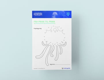 Oppgaveark med teksten Fra prikk til prikk