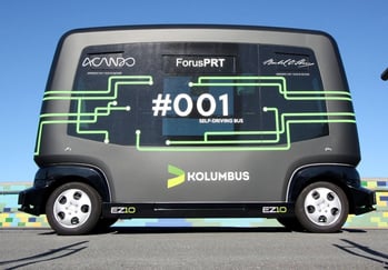 bilde av den selvkjørende bussen