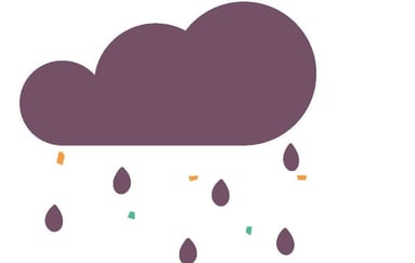 Illustrasjon av at det regner mikroplast