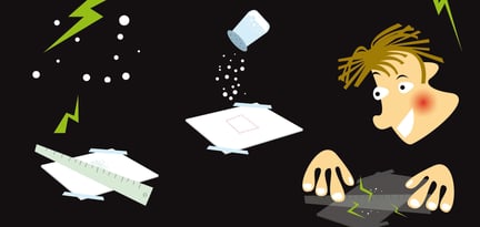 Illustrasjon av hvordan man gjør sukkerlyn eksperimentet