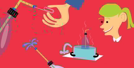 Illustrasjon av fontene eksperimentet