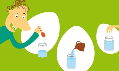 Illustrasjon for hvordan man gjennomfører eksperimentet Magisk egg