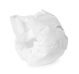 Bilde av en hvit bleie