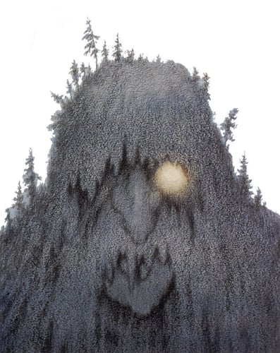 Illustrasjon av trollgubbe av Theodor Kittelsen.