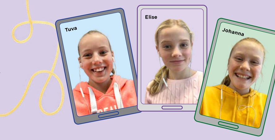 Bilde av de tren jentene som hadde spørsmål om mat