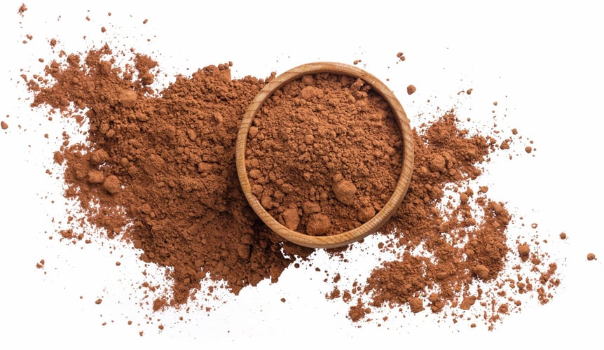 Kakaopulver strødd utover