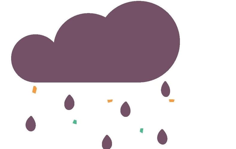 Illustrasjon av at det regner mikroplast