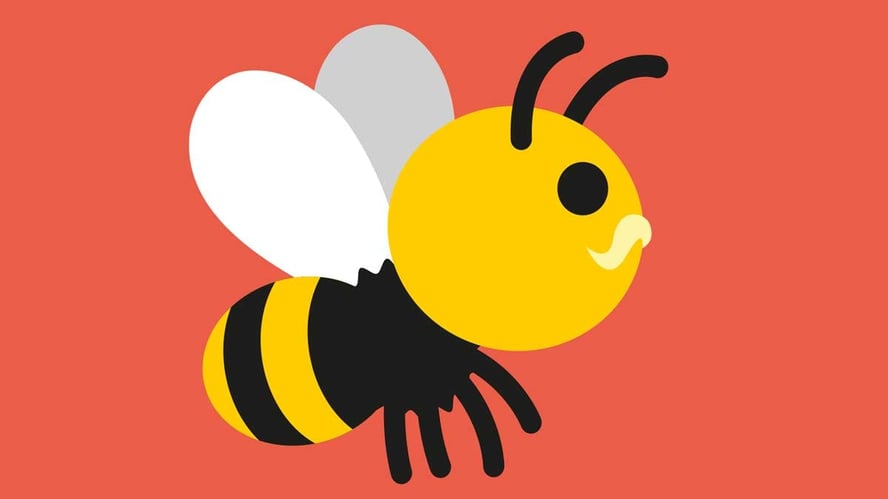 Illustrasjon av humle med tydelig gul bart