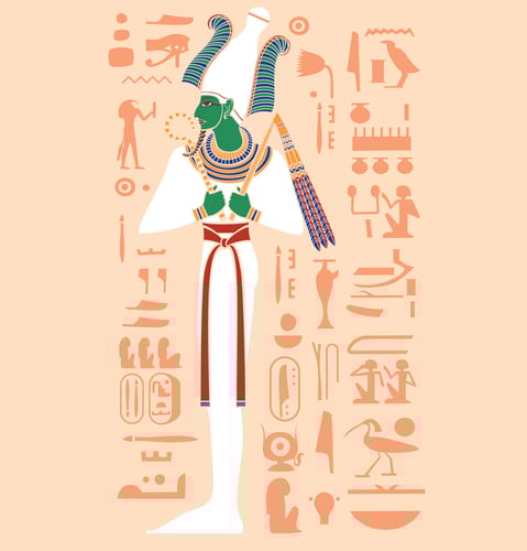 Illustrasjon av guden Osiris
