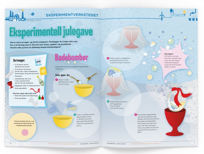 Illustrasjon av hva du trenger og hvordan du skal gjennomføre eksperimentet