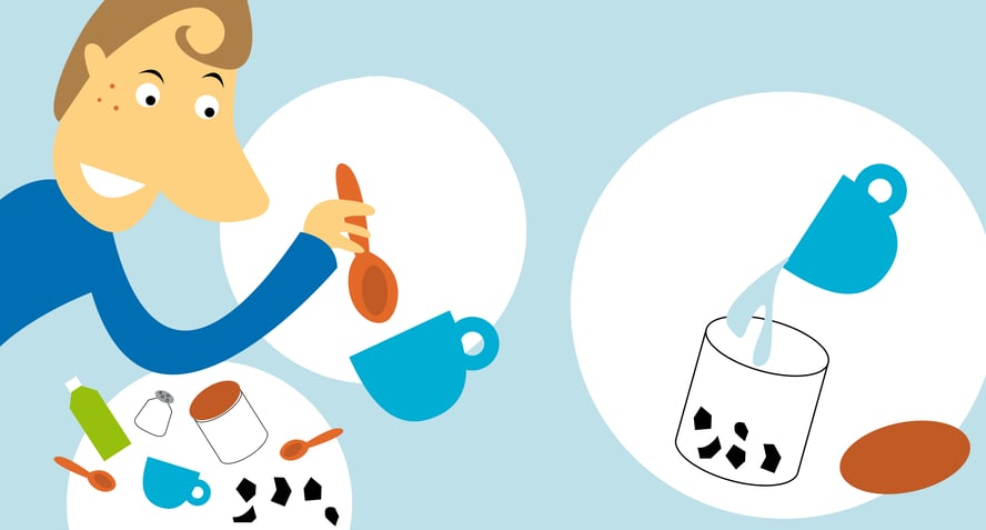 Illustrasjon av krystallhage eksperimentet