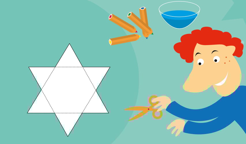 Illustrasjon av eksperimentet med levende papirblomster