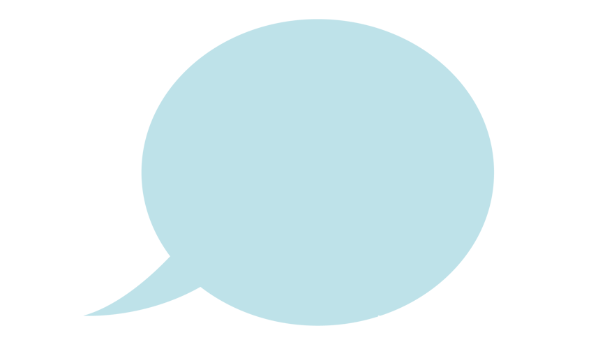 En tom lyseblå tankeboble