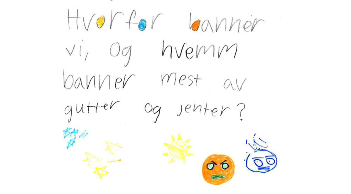 Håndskrift fra rapport: Hvorfor banner vi, og hvem banner mest av gutter og jenter